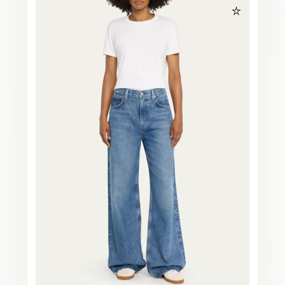CITIZENS OF HUMANITY blue denim Paloma Wide-Leg Baggy Jeans